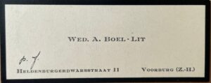 1939 Het overlijden van oma haar werkster / vriendin