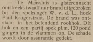 1909 Partij spek gaat in rook op